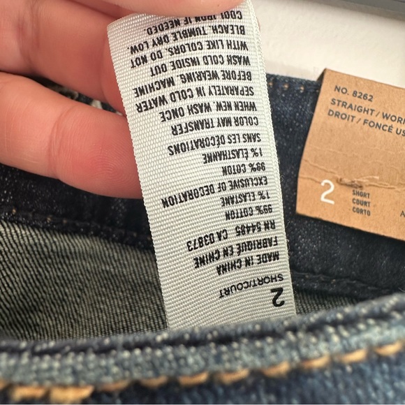 NWT American Eagle Outfitters No. 8262 Straight Dark Jeans Size 2 Short - Picture 10 of 10